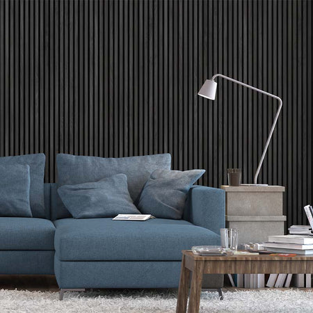 Charcoal Acoustic SlatsWall Panel 240 x 60 - DecorMania.eu