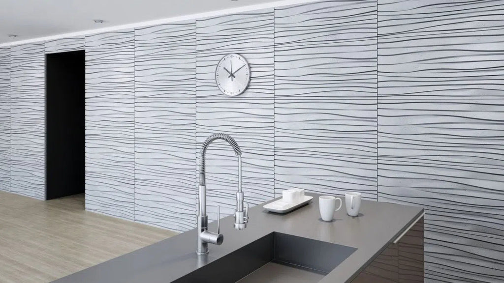 Concrete 3D Wall Panel WAVES - DecorMania.eu