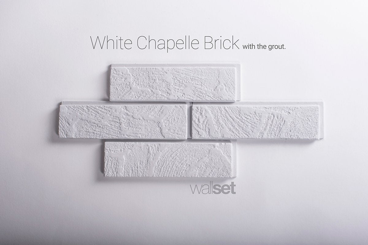 White Chapelle - decorative brick decor with grout - DecorMania.eu