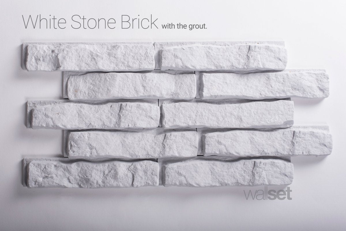 White Stone - decorative brick decor with grout - DecorMania.eu